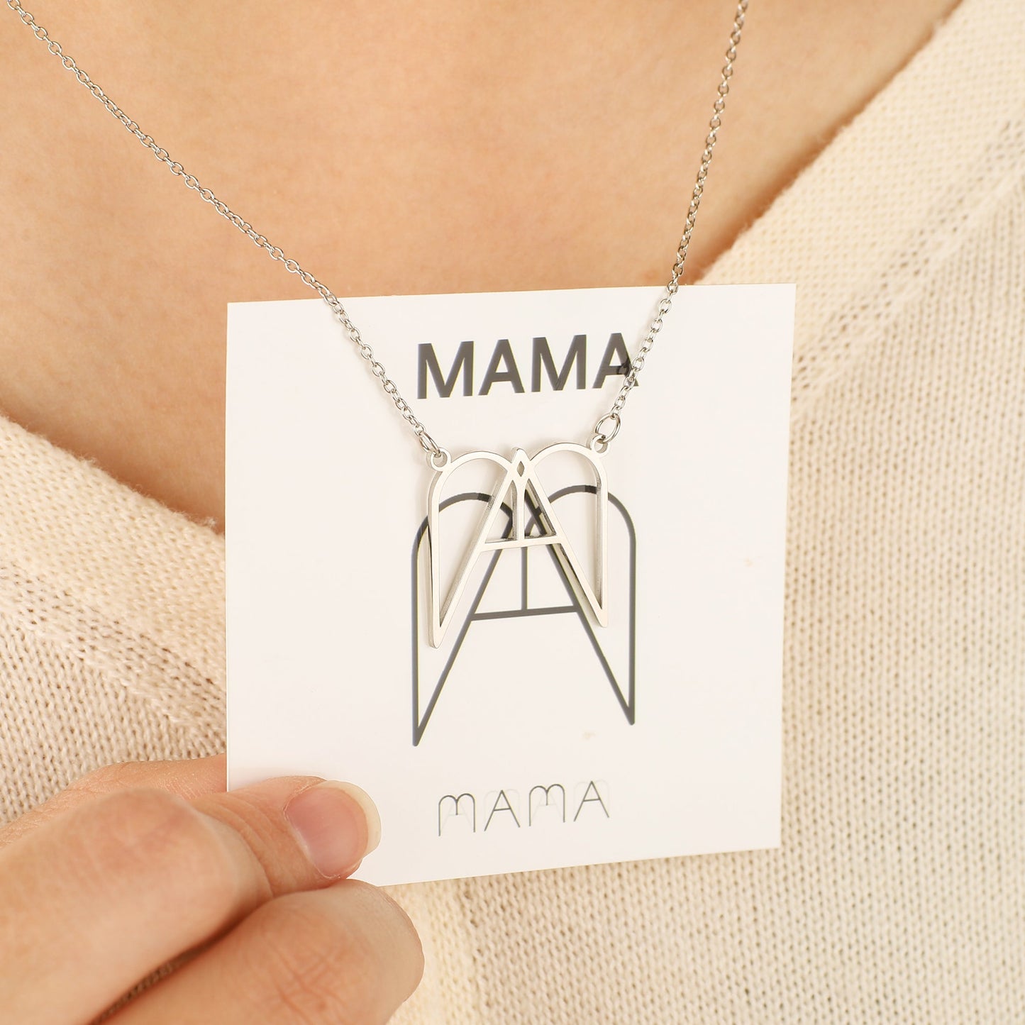 MAMA Minimalist Monogram Necklace
