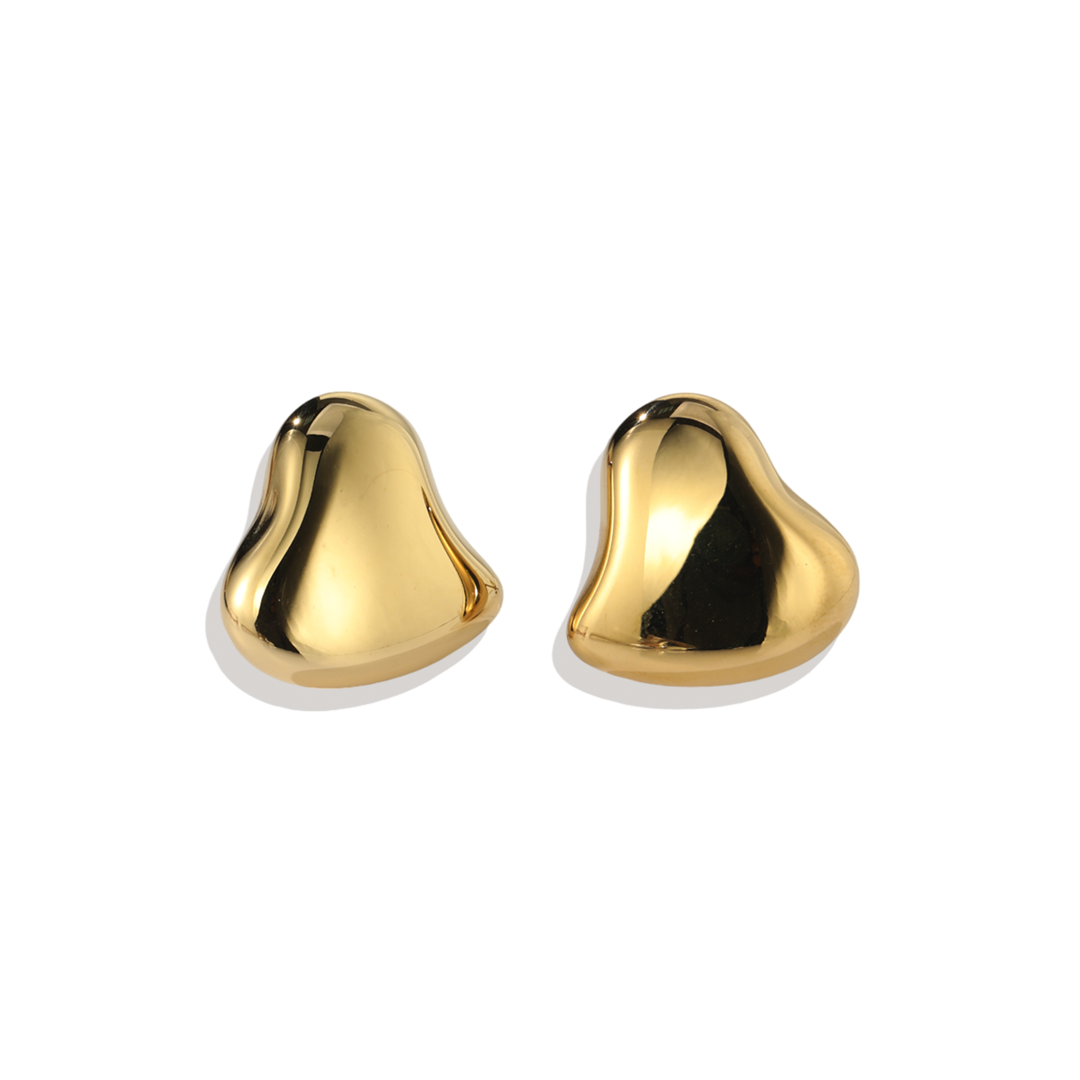 Polished Sculptural Heart Earrings — Vanny Jewels