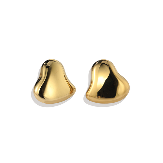 Polished Sculptural Heart Earrings — Vanny Jewels