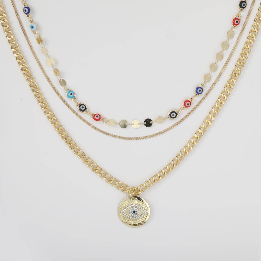 Evil Eye Curb Chains Ketten-Set