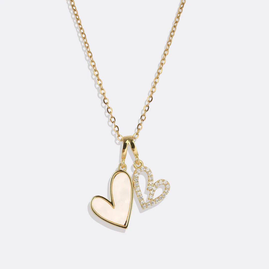 Collana Cuori in Madreperla e Pavé