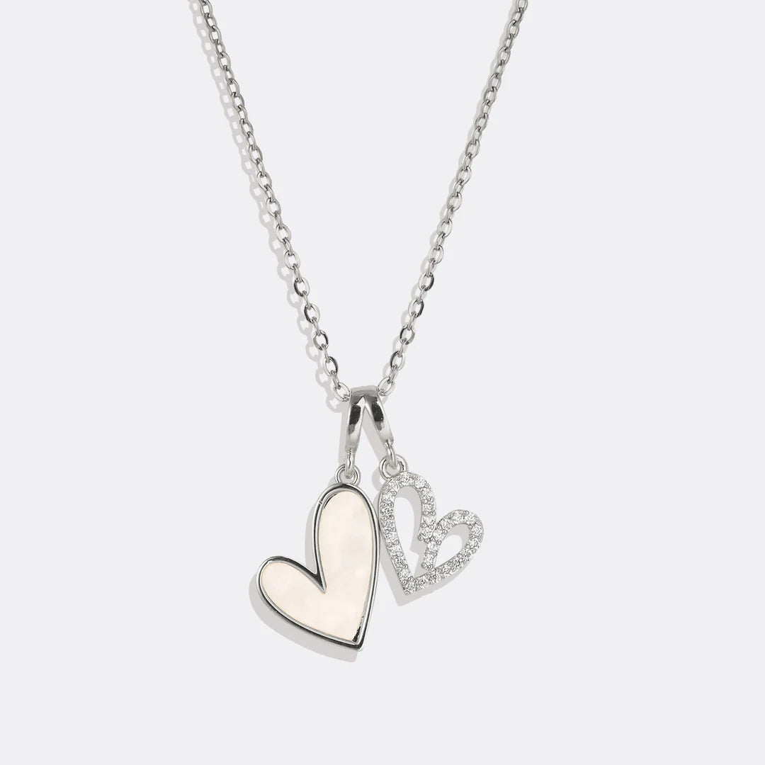 Collana Cuori in Madreperla e Pavé