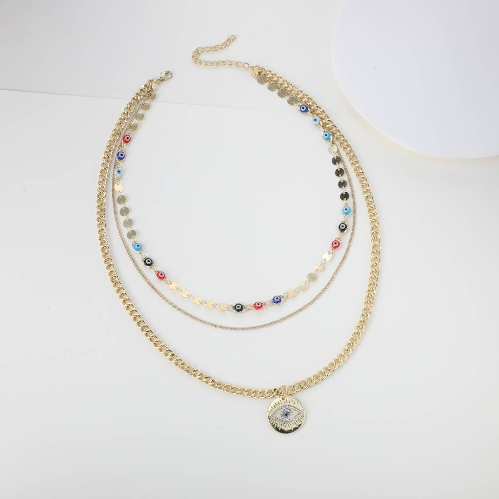 Evil Eye Curb Chains Ketten-Set