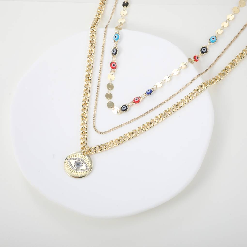 Evil Eye Curb Chains Ketten-Set