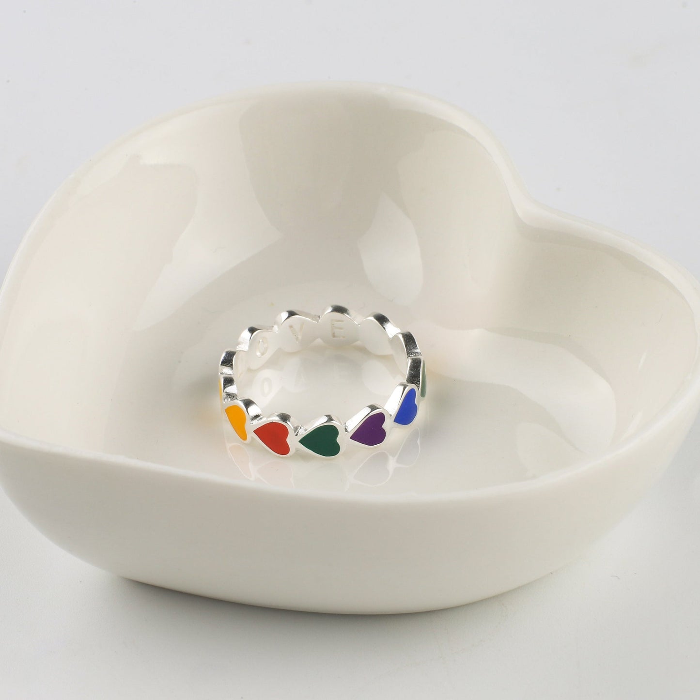 Anello Fascia Cuore Arcobaleno