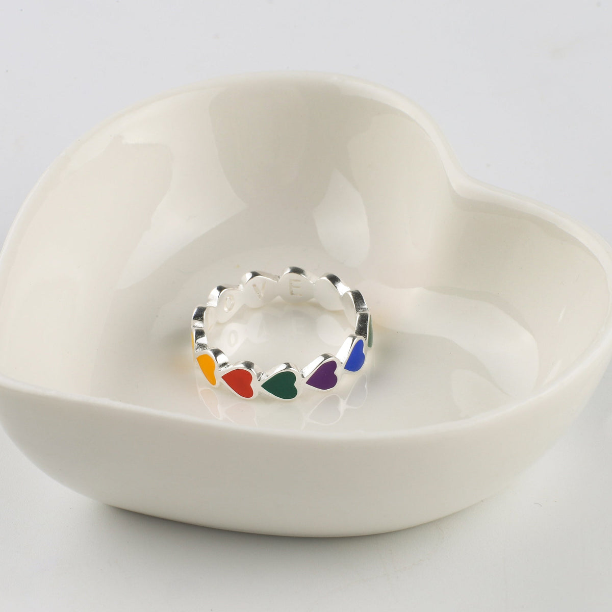 Anello Fascia Cuore Arcobaleno