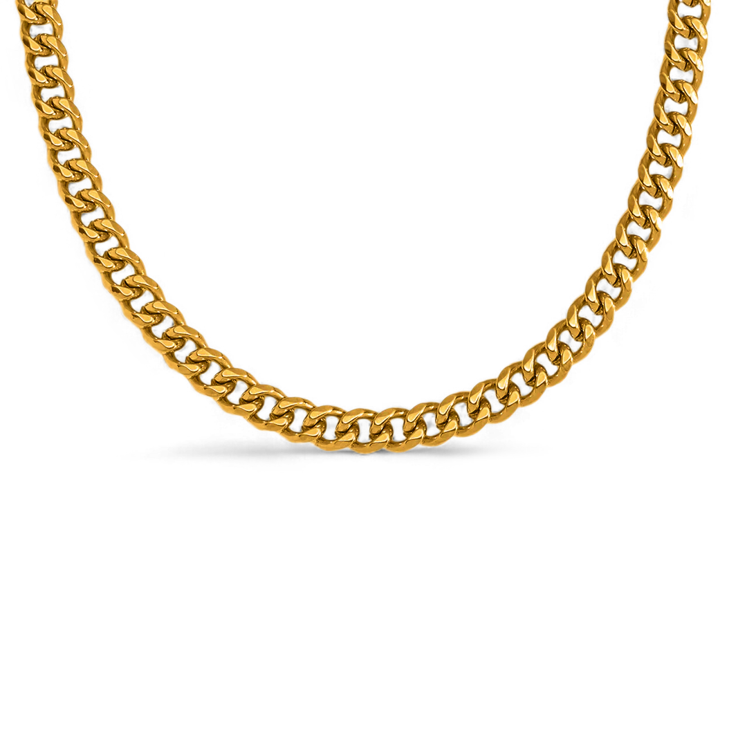 8mm Cuban Chain Necklace in 18k Gold — Vanny Jewels