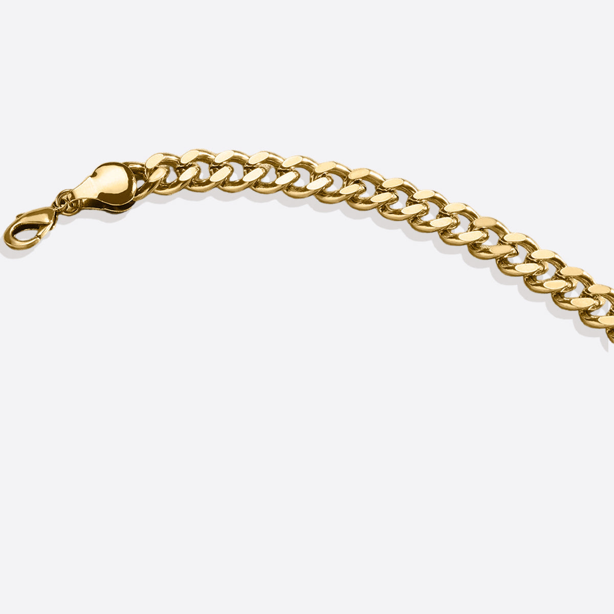 8mm Cuban Link Chain Bracelet in gold tone
