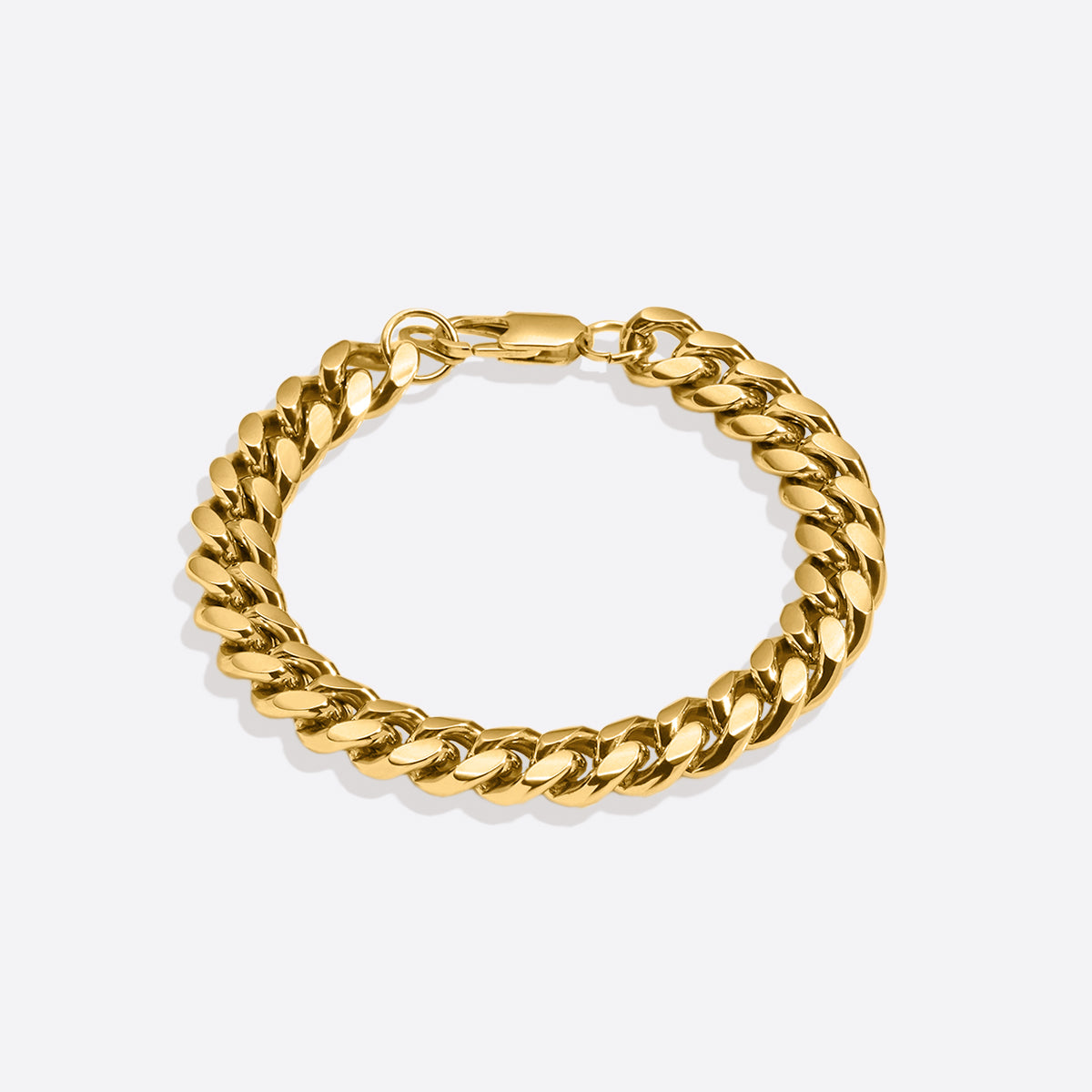8mm Cuban Link Chain Bracelet in gold tone