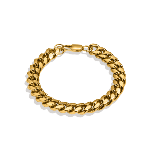 8mm Cuban Link Chain Bracelet in 18k Gold — Vanny Jewels