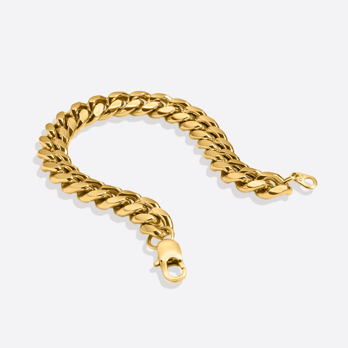 8mm Cuban Link Chain Bracelet in gold tone