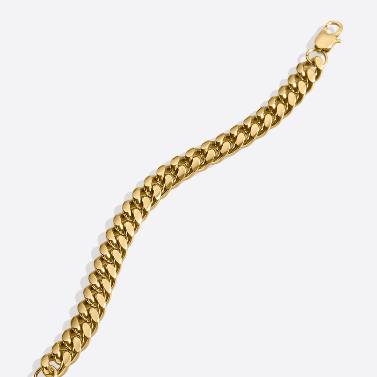 8mm Cuban Link Chain Bracelet in gold tone