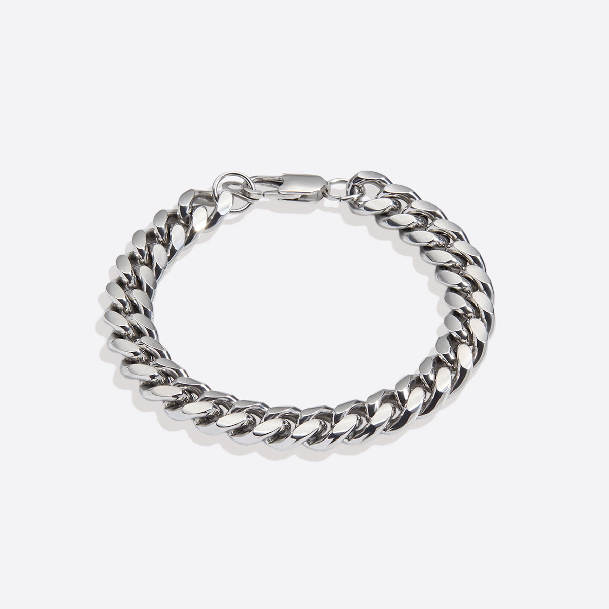 8mm Cuban Link Chain Bracelet in 925 sterling silver