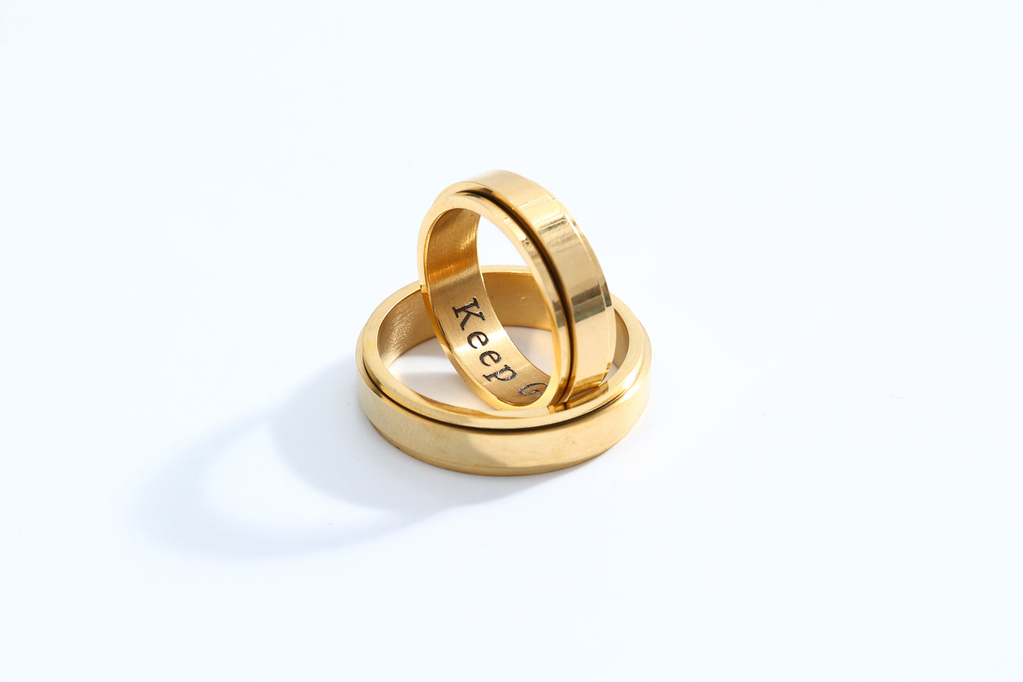 Personalisierter klassischer Fidget-Ring mit Blöcken