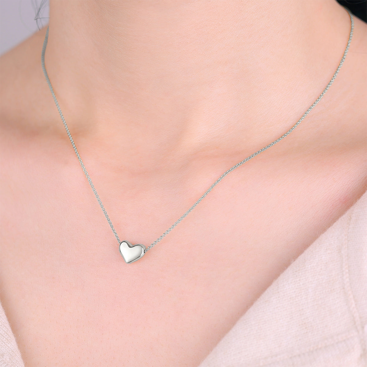Dainty Bubble Heart Necklace in 925 sterling silver