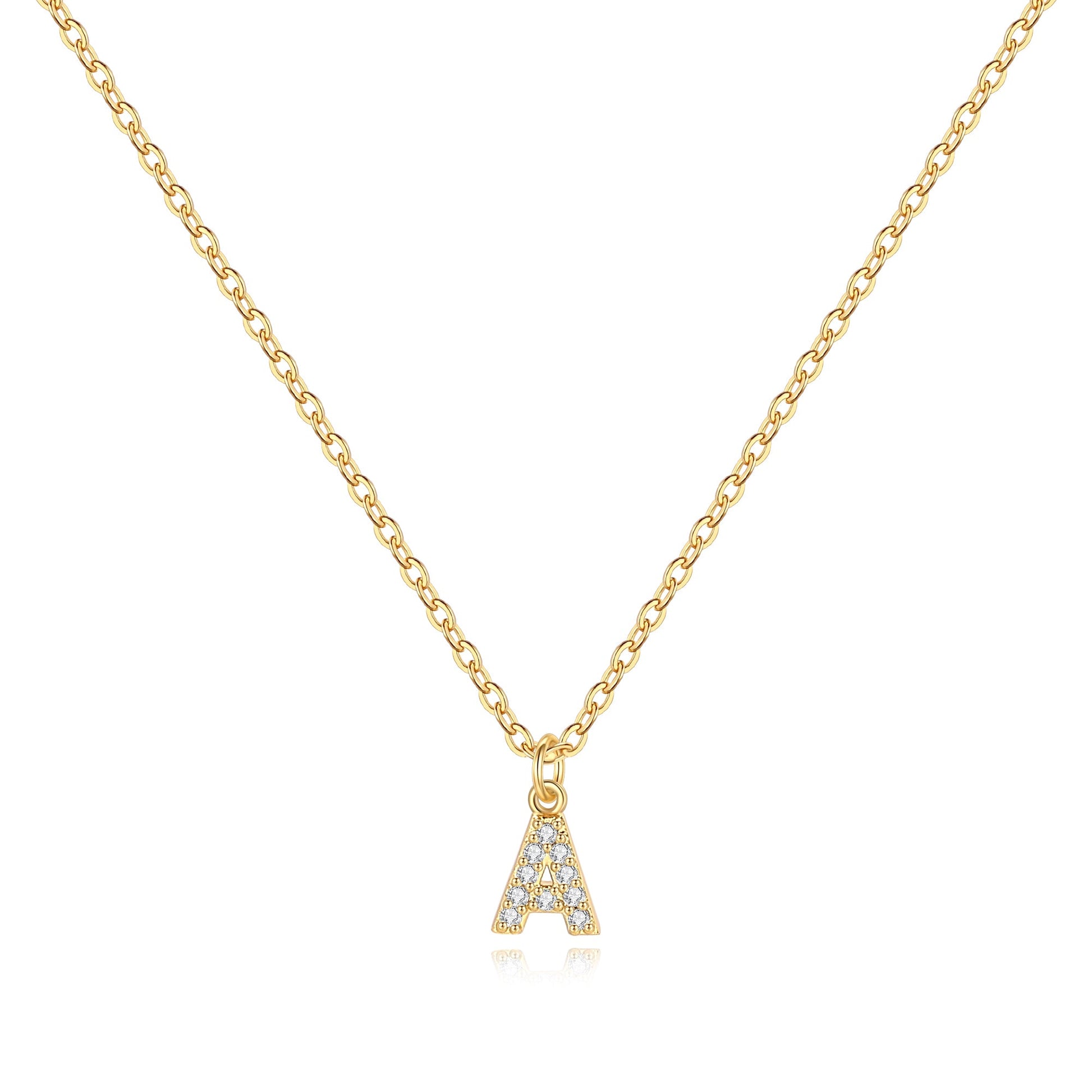 Pavé Uppercase Initial Necklace