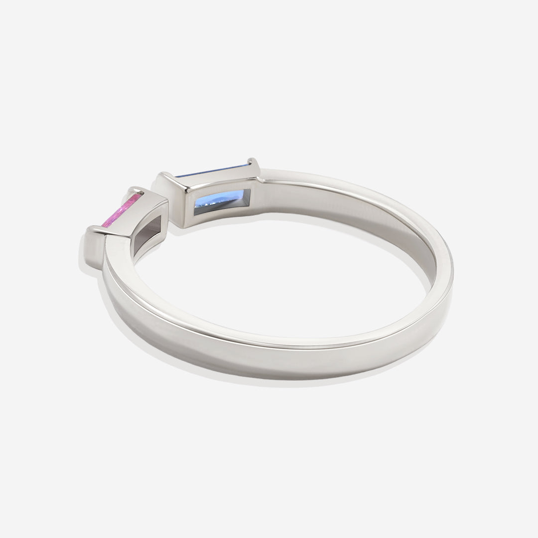 Adjustable Double Birthstone Ring in 925 sterling silver