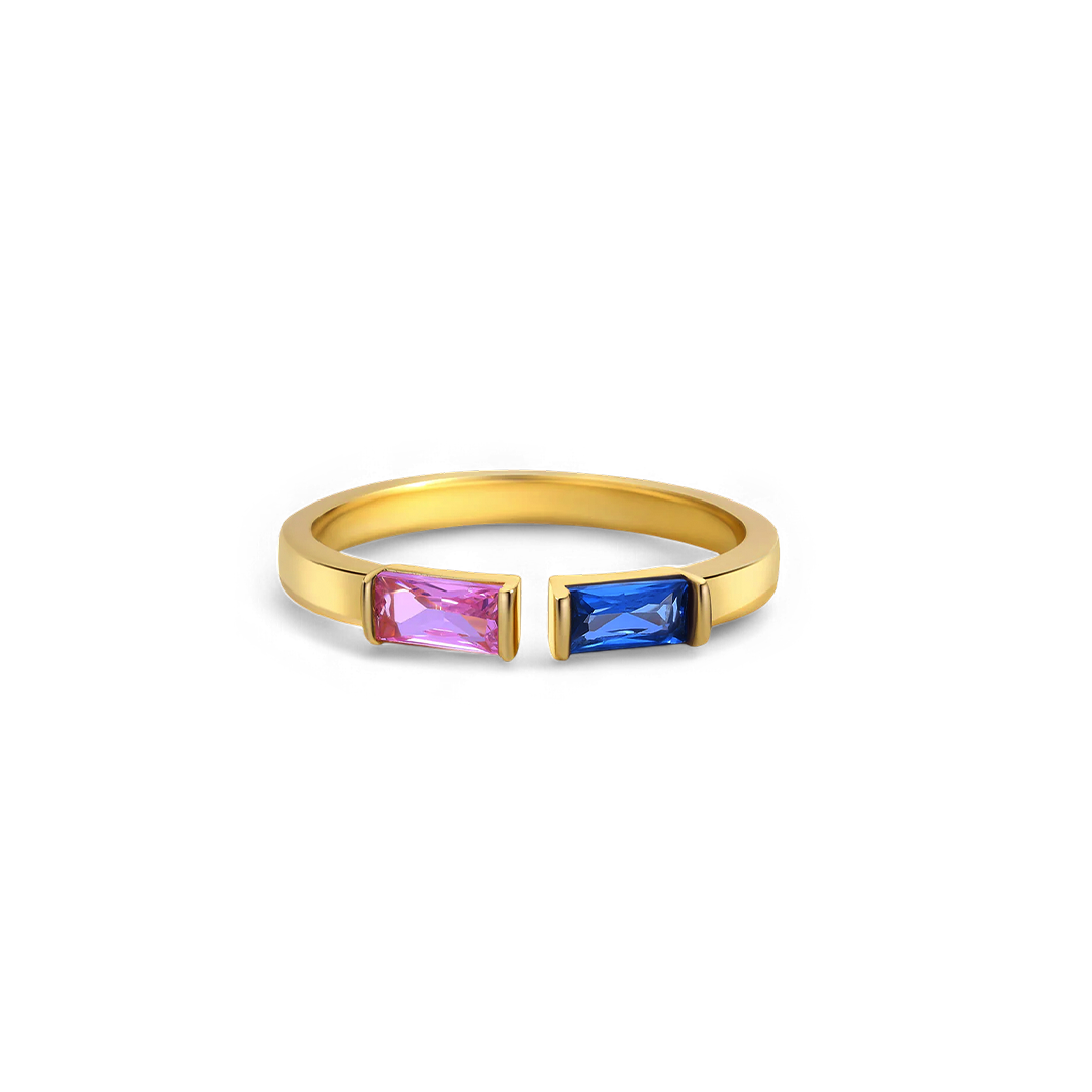 Adjustable Double Birthstone Ring — Vanny Jewels