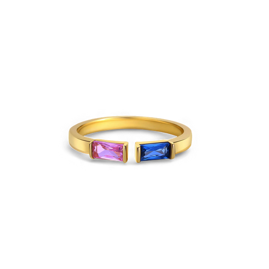 Adjustable Double Birthstone Ring — Vanny Jewels