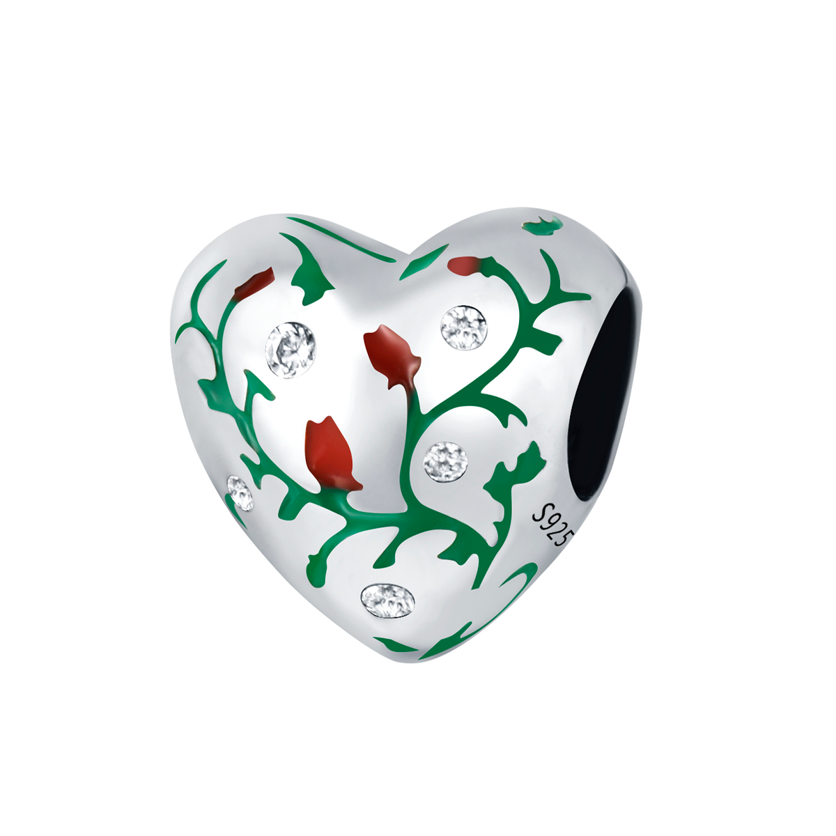 Love Among Roses Charm in 925 Sterling Silver — Vanny Jewels