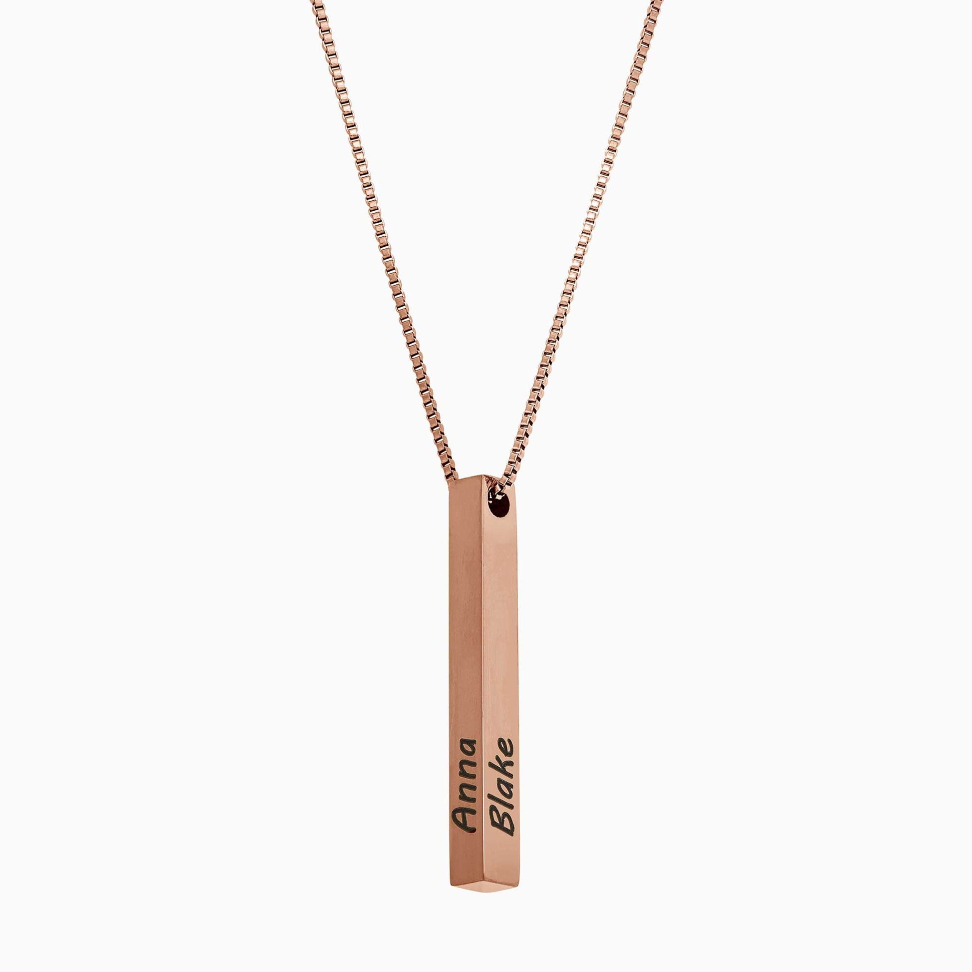 Muse Pillar Bar Necklace in rose gold tone