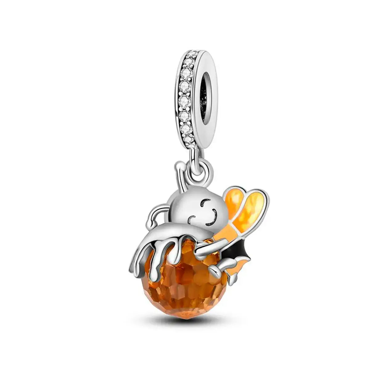 Bee and Honey Charm in 925 Sterling Silver — Vanny Jewels