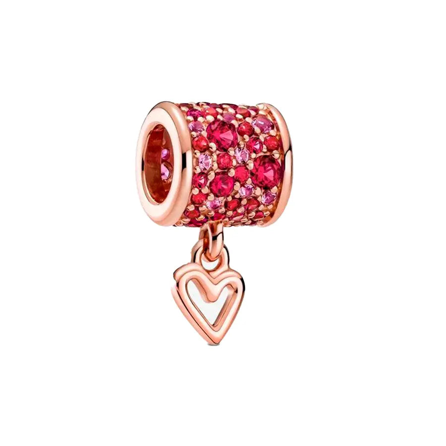 Crystal Heart Charm in 925 Sterling Silver — Vanny Jewels