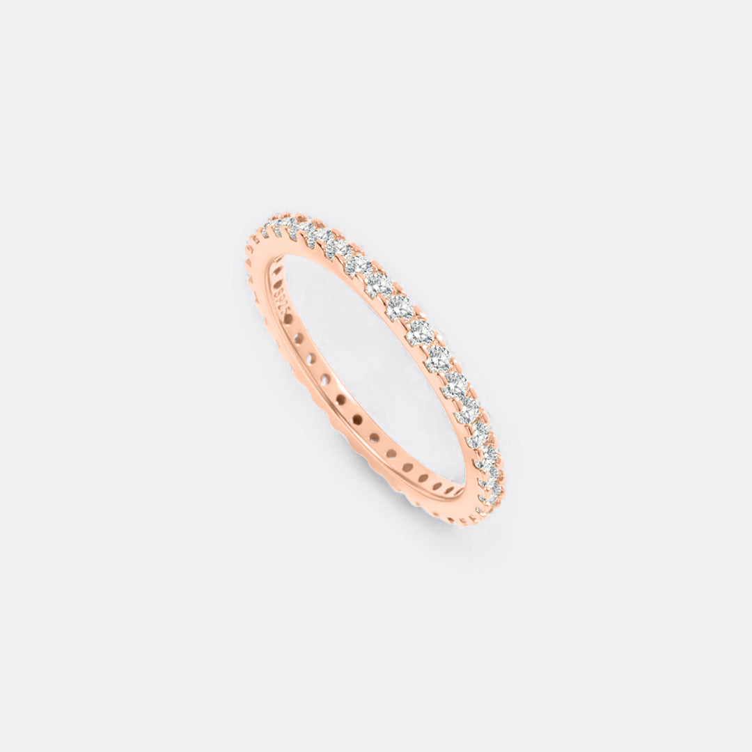 April Birthstone Eternity Stacking Ring in rose gold tone