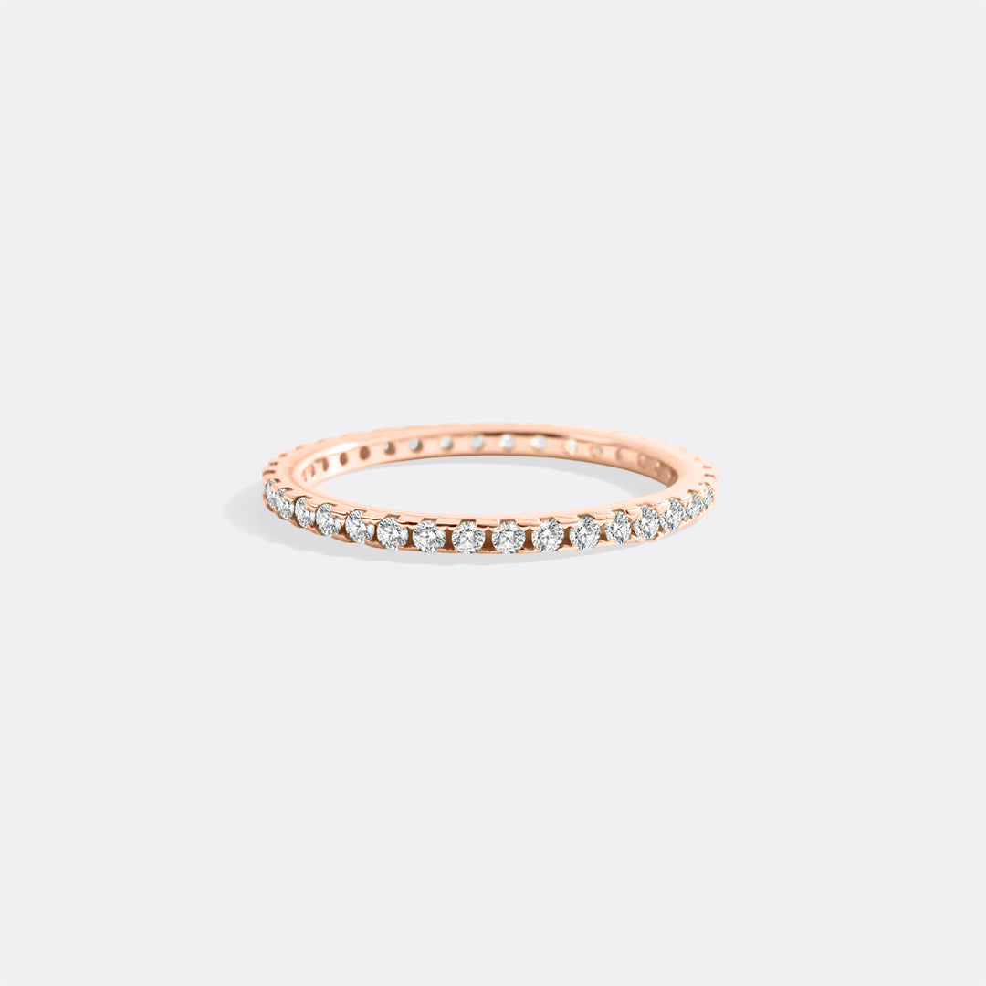 April Birthstone Eternity Stacking Ring in rose gold tone