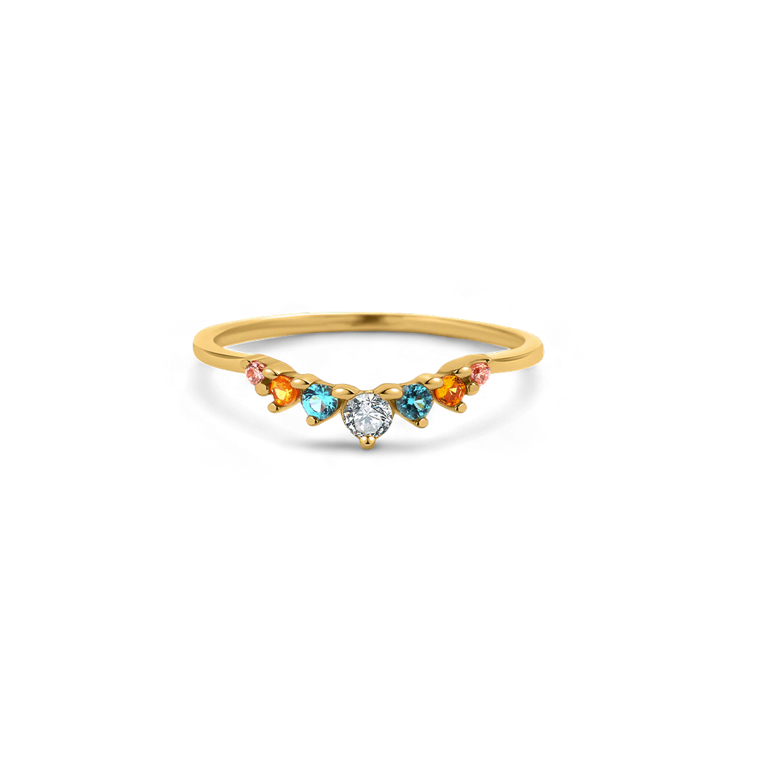 Arc Ombré Band - Topaz & Sapphire ring — Vanny Jewels