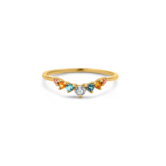 Arc Ombré Band - Topaz & Sapphire ring — Vanny Jewels