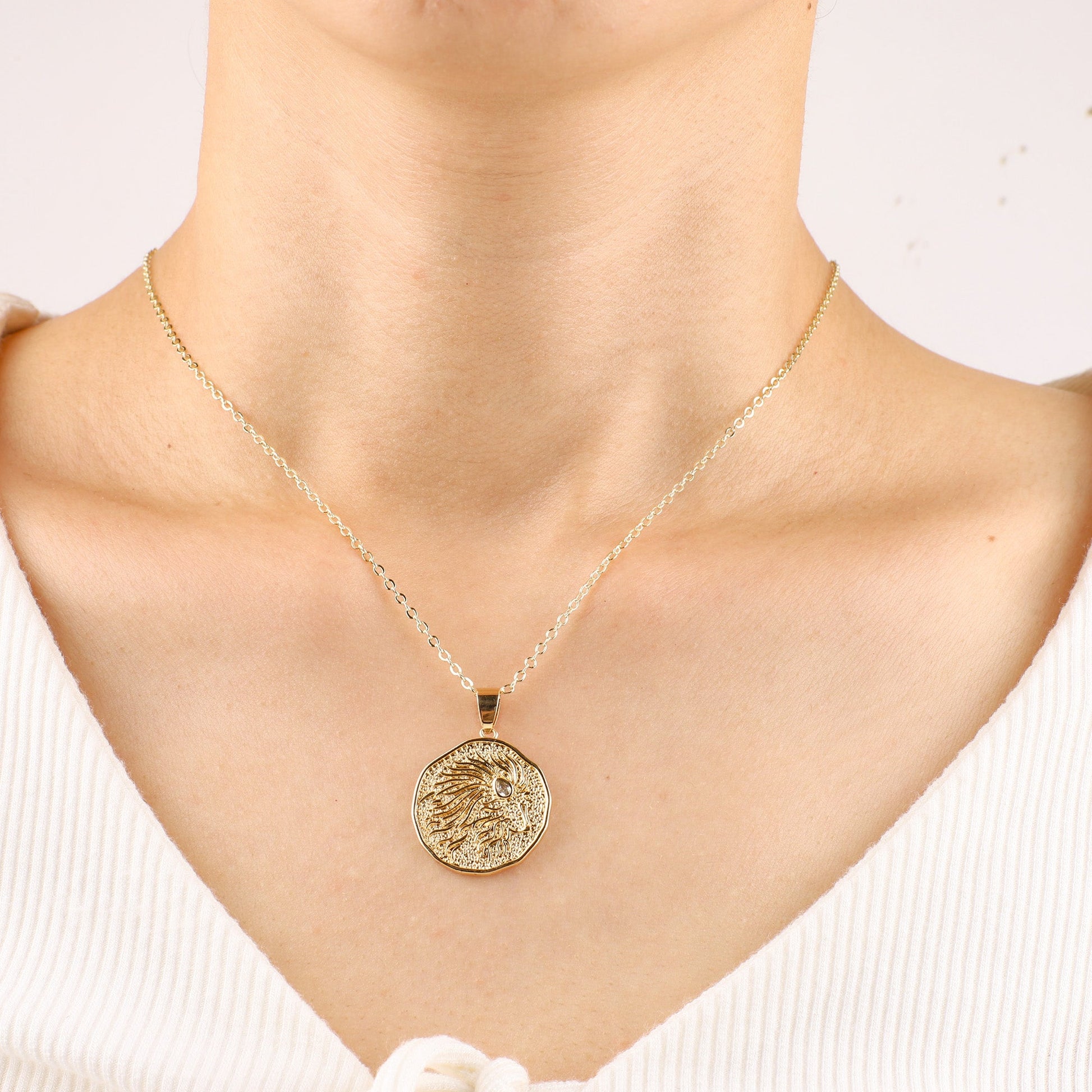 Collana Pendente Moneta Segno Zodiacale