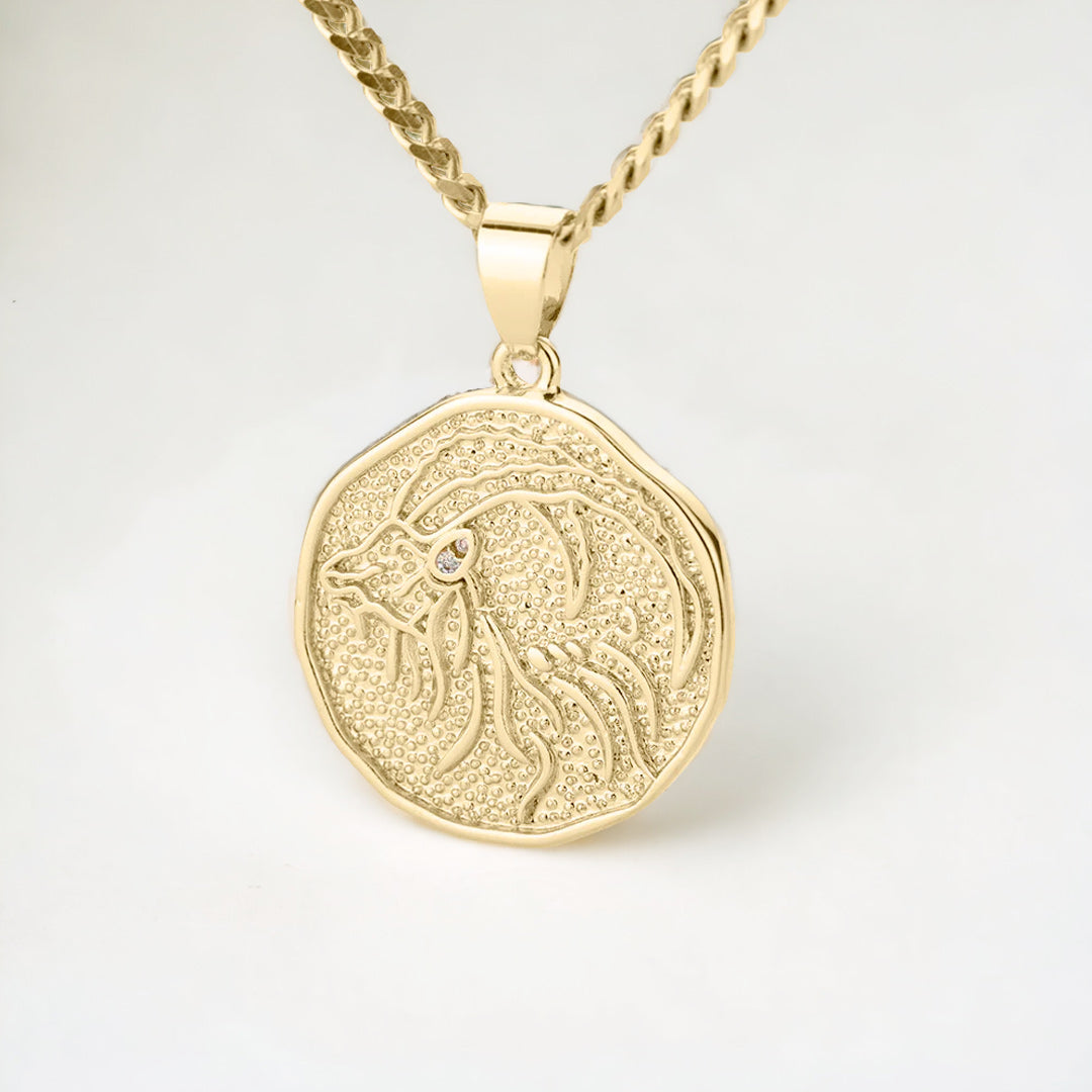 Collana Pendente Moneta Segno Zodiacale