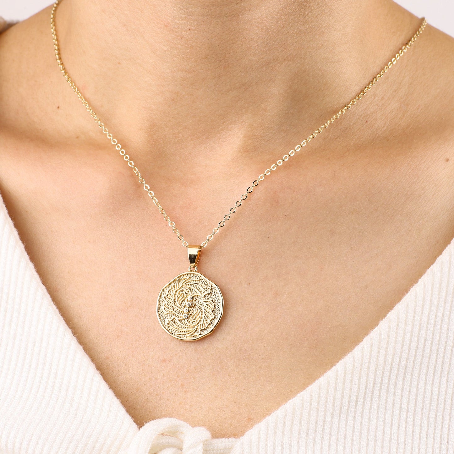 Collana Pendente Moneta Segno Zodiacale