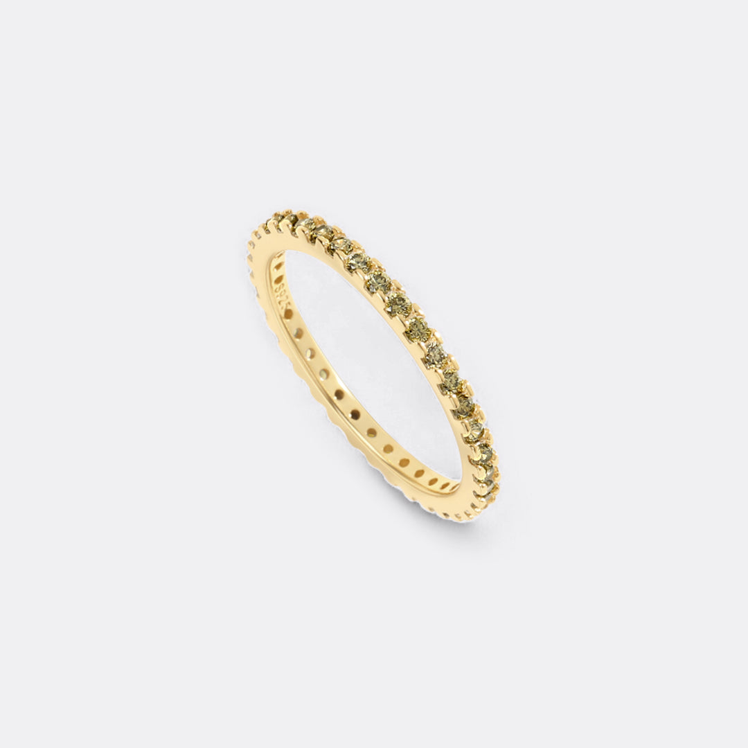 August Birthstone Eternity Stacking Ring in gold tone