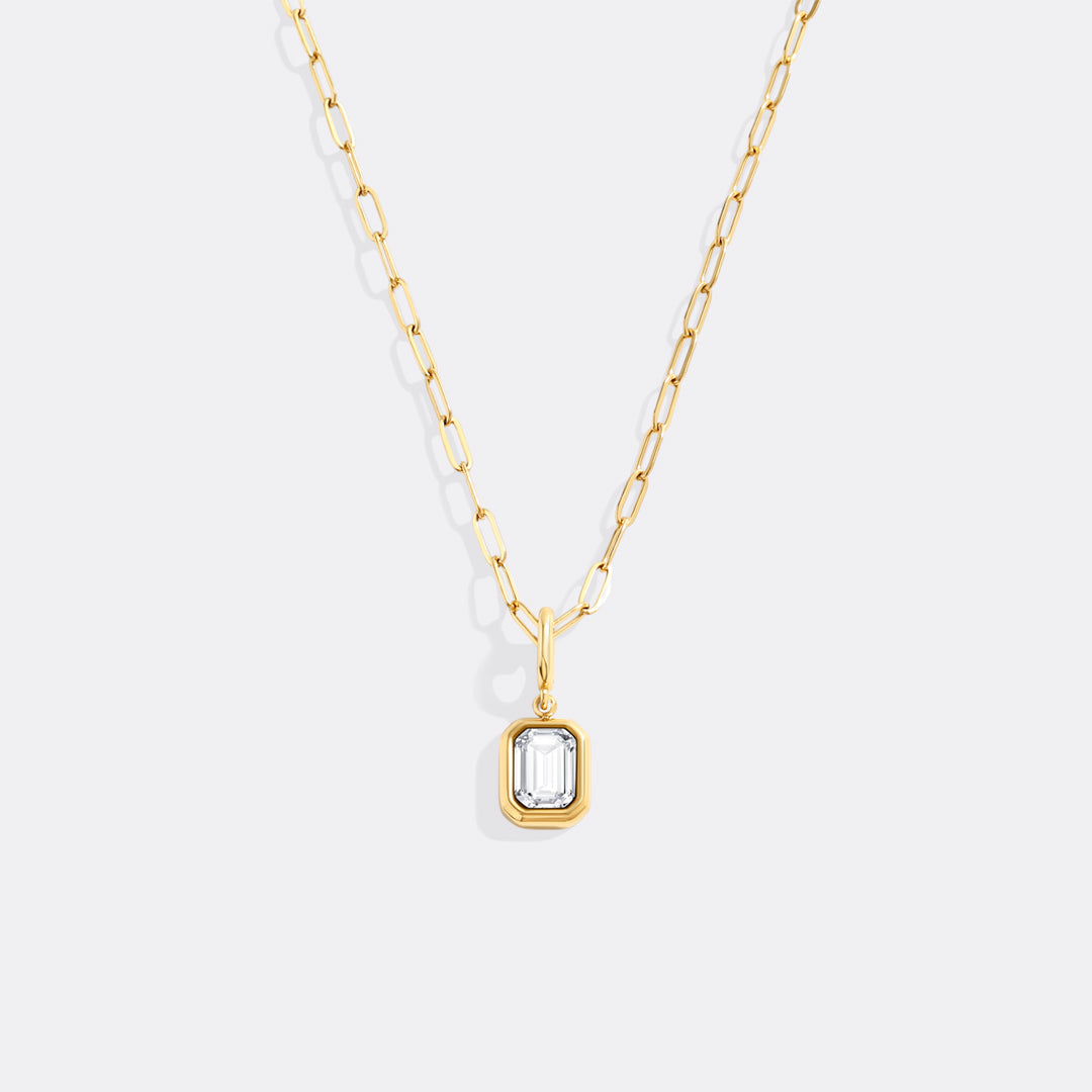 Baguette-Geburtsstein-Charm-Halskette