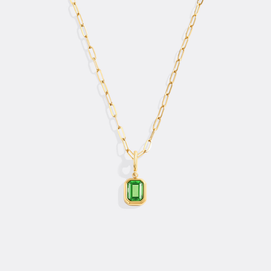 Baguette-Geburtsstein-Charm-Halskette