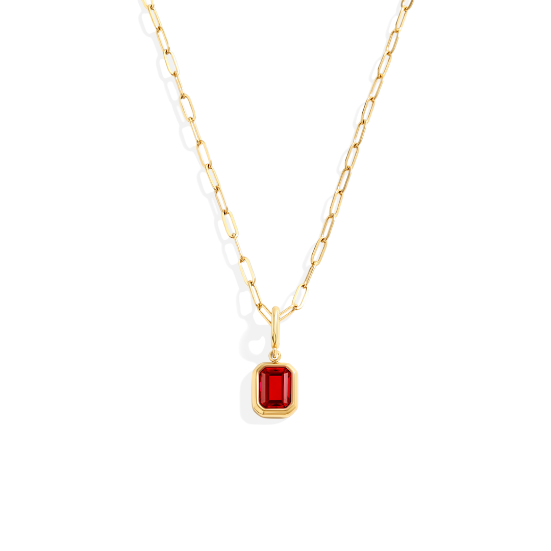 Baguette-Geburtsstein-Charm-Halskette