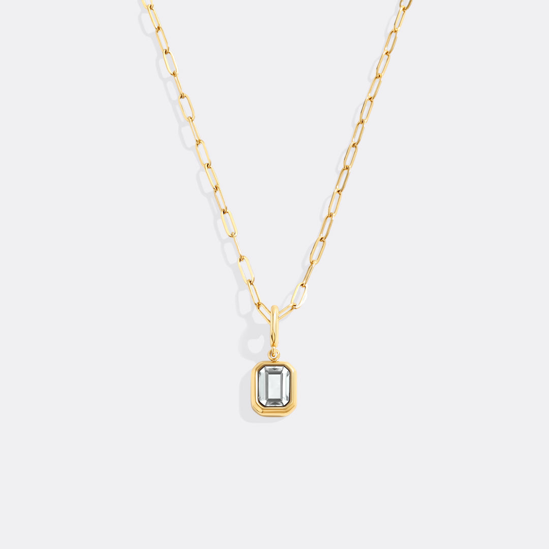 Baguette-Geburtsstein-Charm-Halskette
