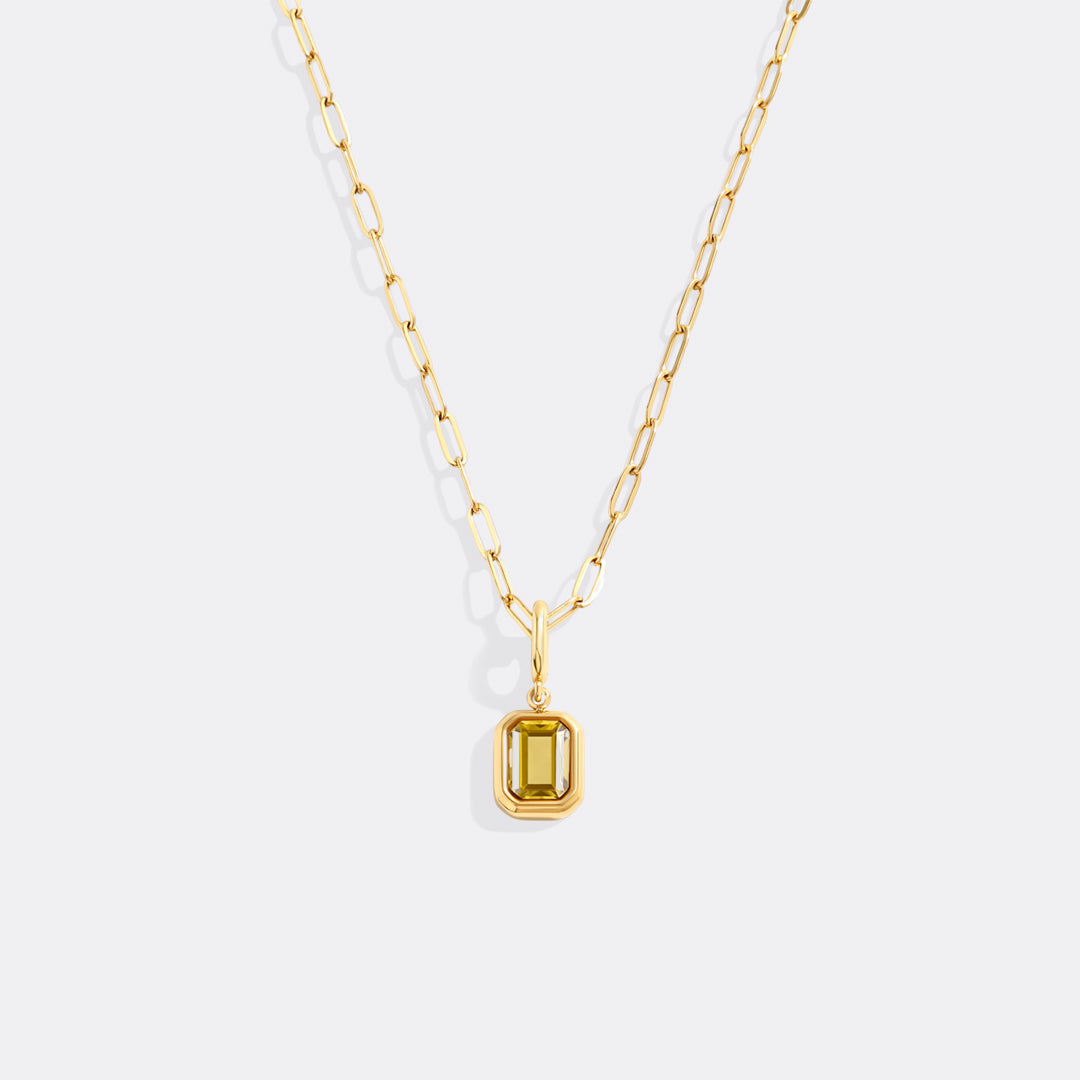Baguette-Geburtsstein-Charm-Halskette