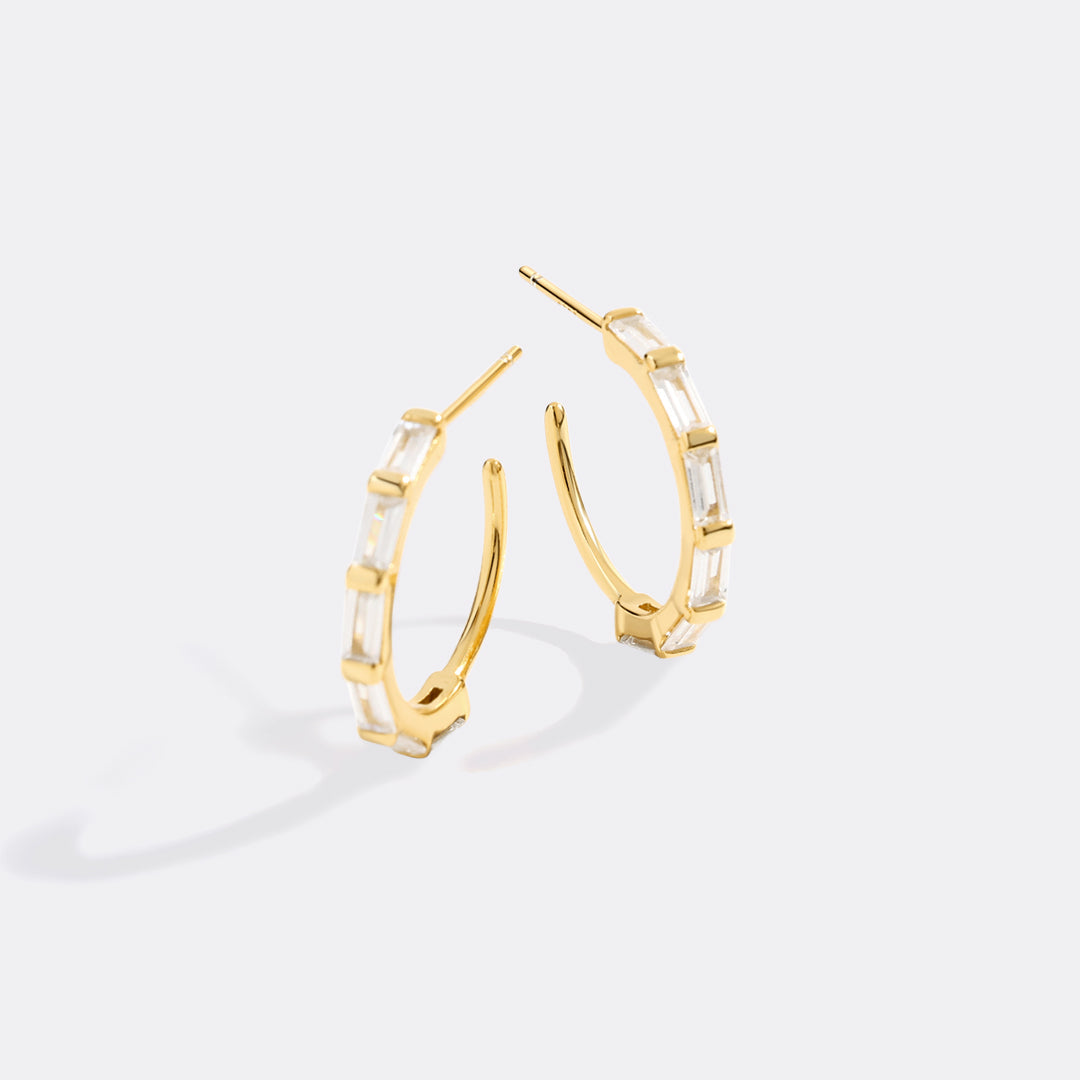 Baguette-Diamant-Creolen
