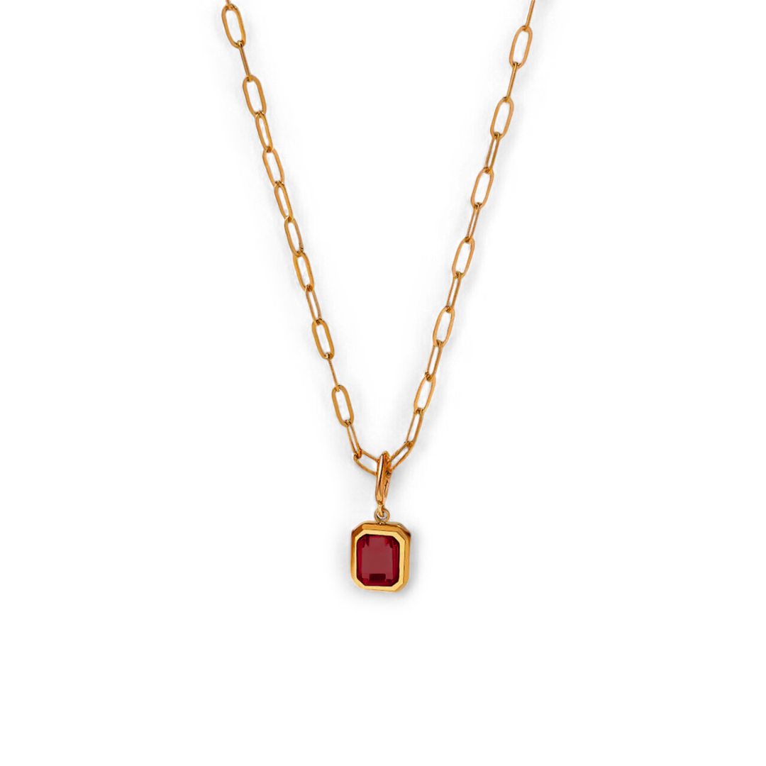 Baguette Birthstone Necklace — Vanny Jewels