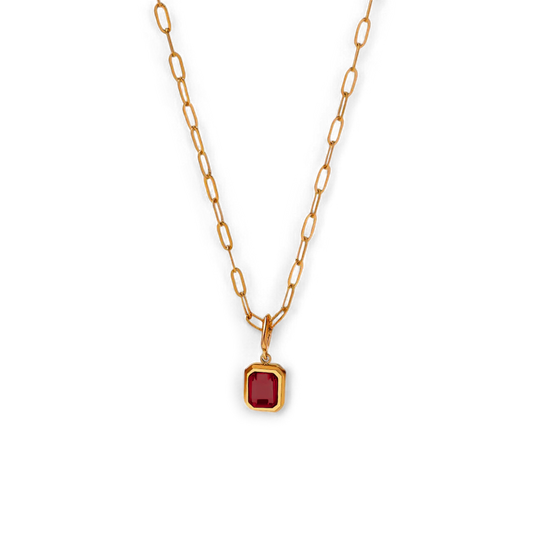Baguette Birthstone Necklace — Vanny Jewels