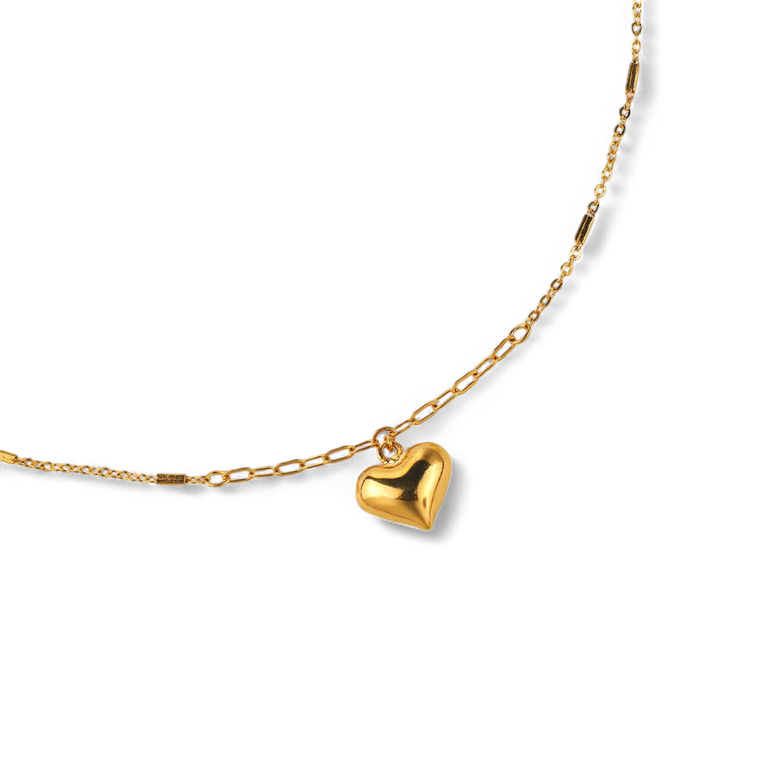 Balloon Heart with Paperclip Chain Necklace — Vanny Jewels