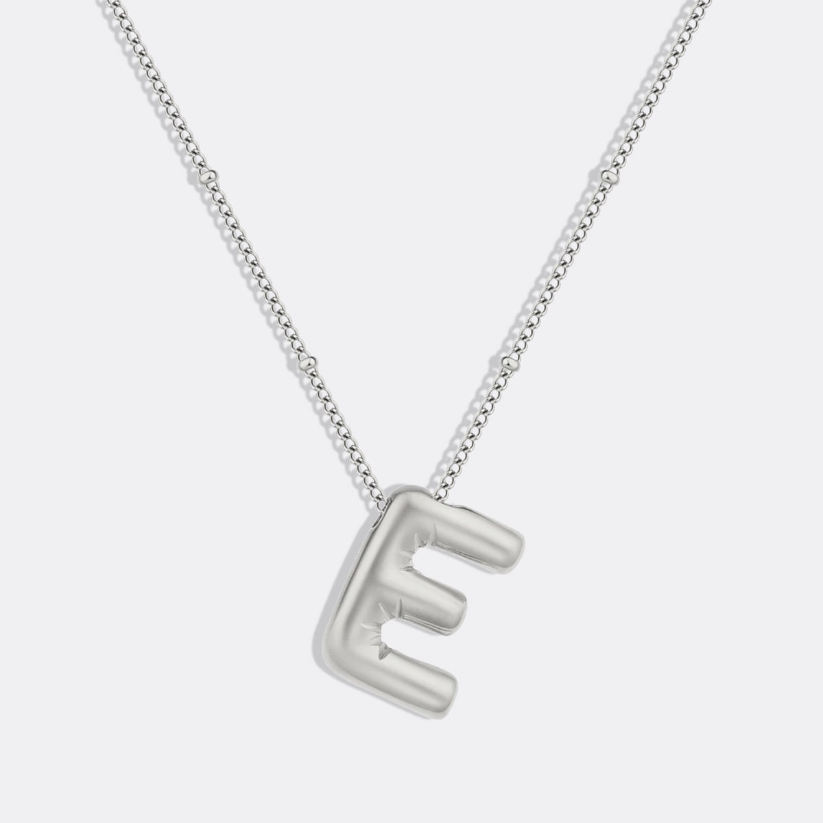 Balloon Initial Necklace with Satellite Chain in 925 sterling silver
