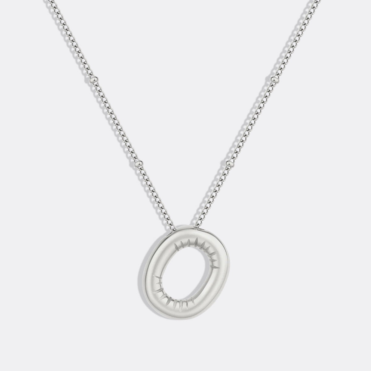 Balloon Initial Necklace with Satellite Chain in 925 sterling silver