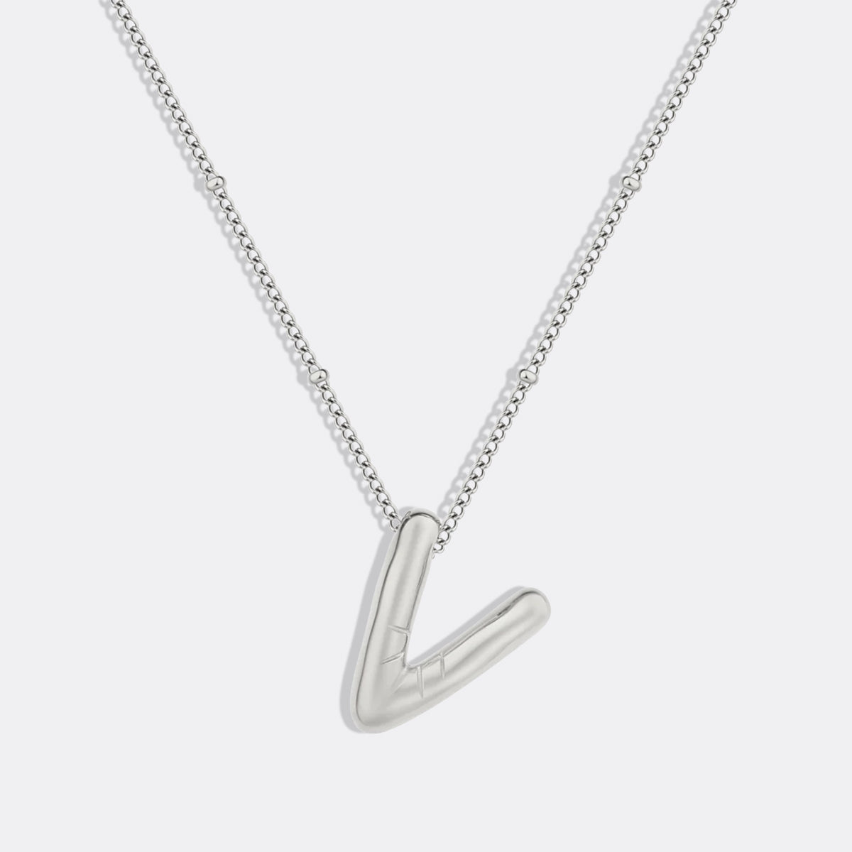 Balloon Initial Necklace with Satellite Chain in 925 sterling silver