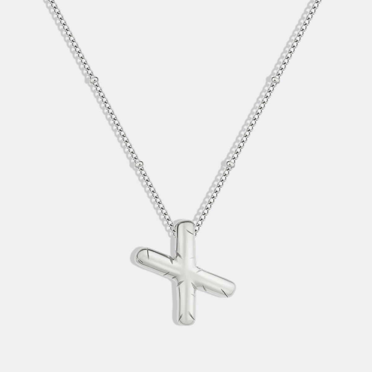 Balloon Initial Necklace with Satellite Chain in 925 sterling silver