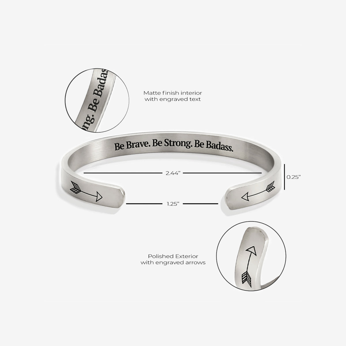 Sei mutig. Sei stark. Sei knallhart. Manschettenarmband