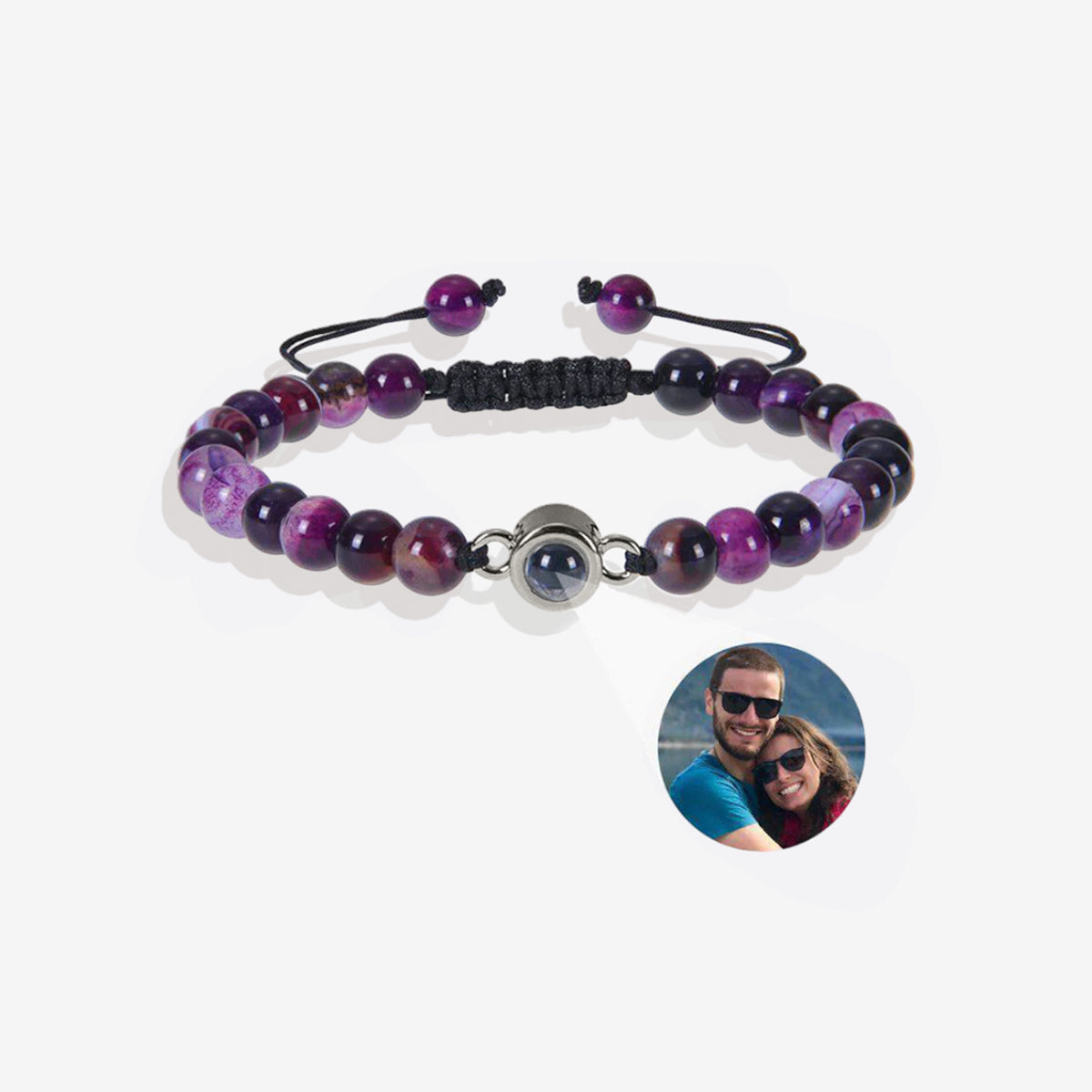 Beaded Photo Bracelet in 925 sterling silver